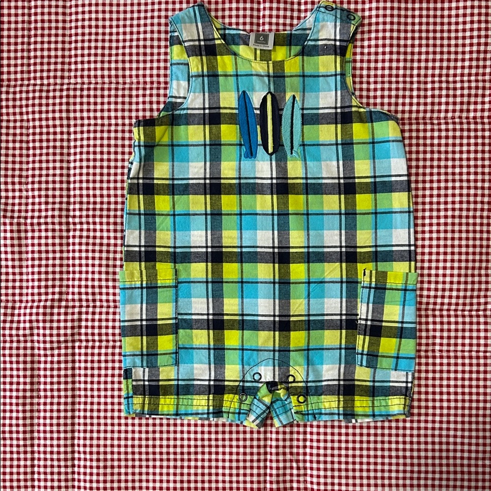 Carter's Blue and Green Plaid One Piece